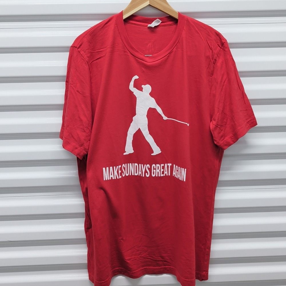 Barstool Sports Tiger Woods XL Mens Red Make Sundays Great Again Graphic T-Shirt — photo 2